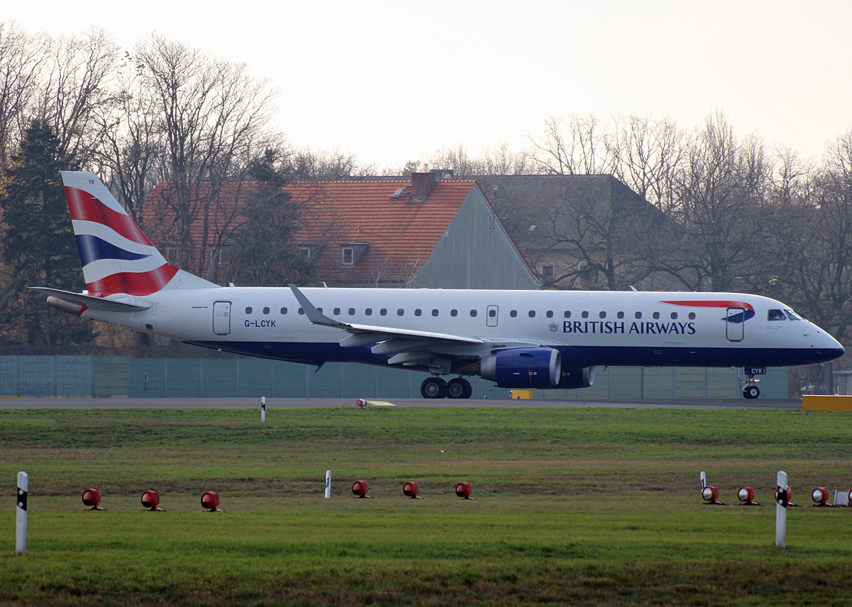 British Airways(CityFlyer), ERJ-190-100SR, G-LCYK, TXL, 30.11.2019