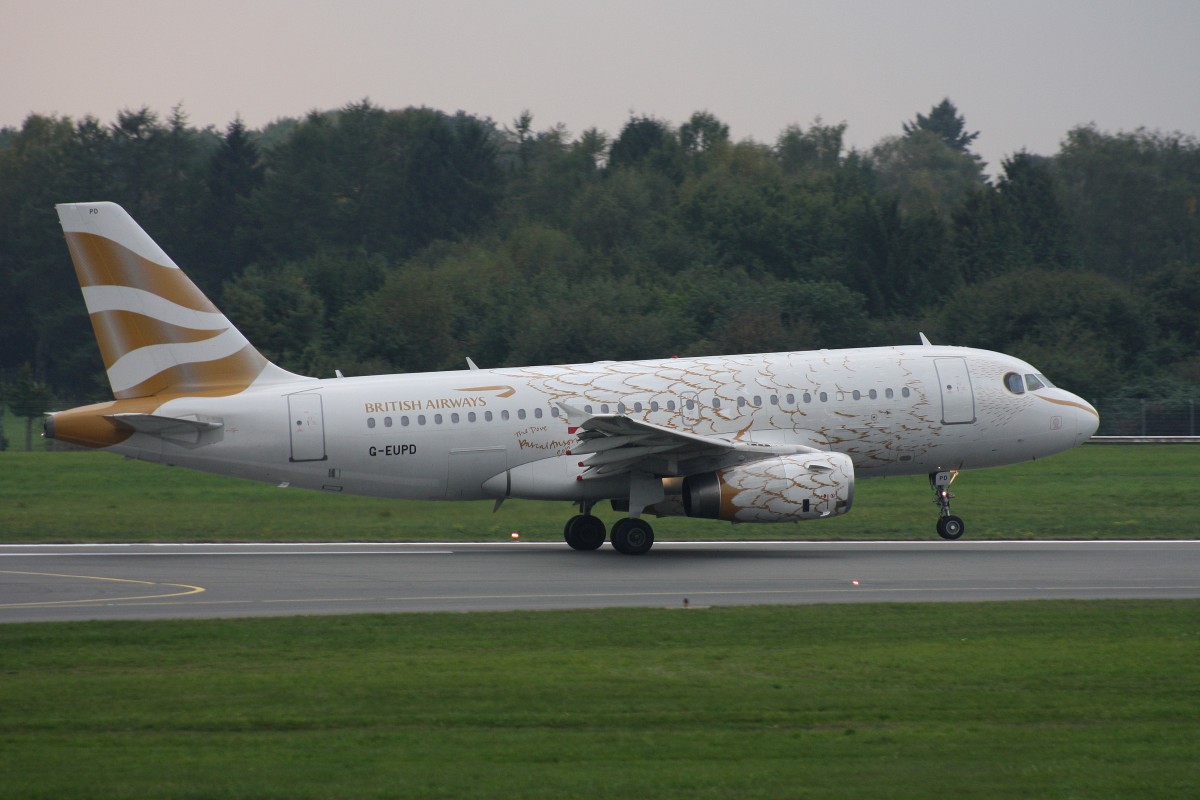 British Airways,G-EUPD,(c/n 1142),Airbus A319-131,01.10.2014,HAM-EDDH,Hamburg,Germany(Olympic Dove cs)