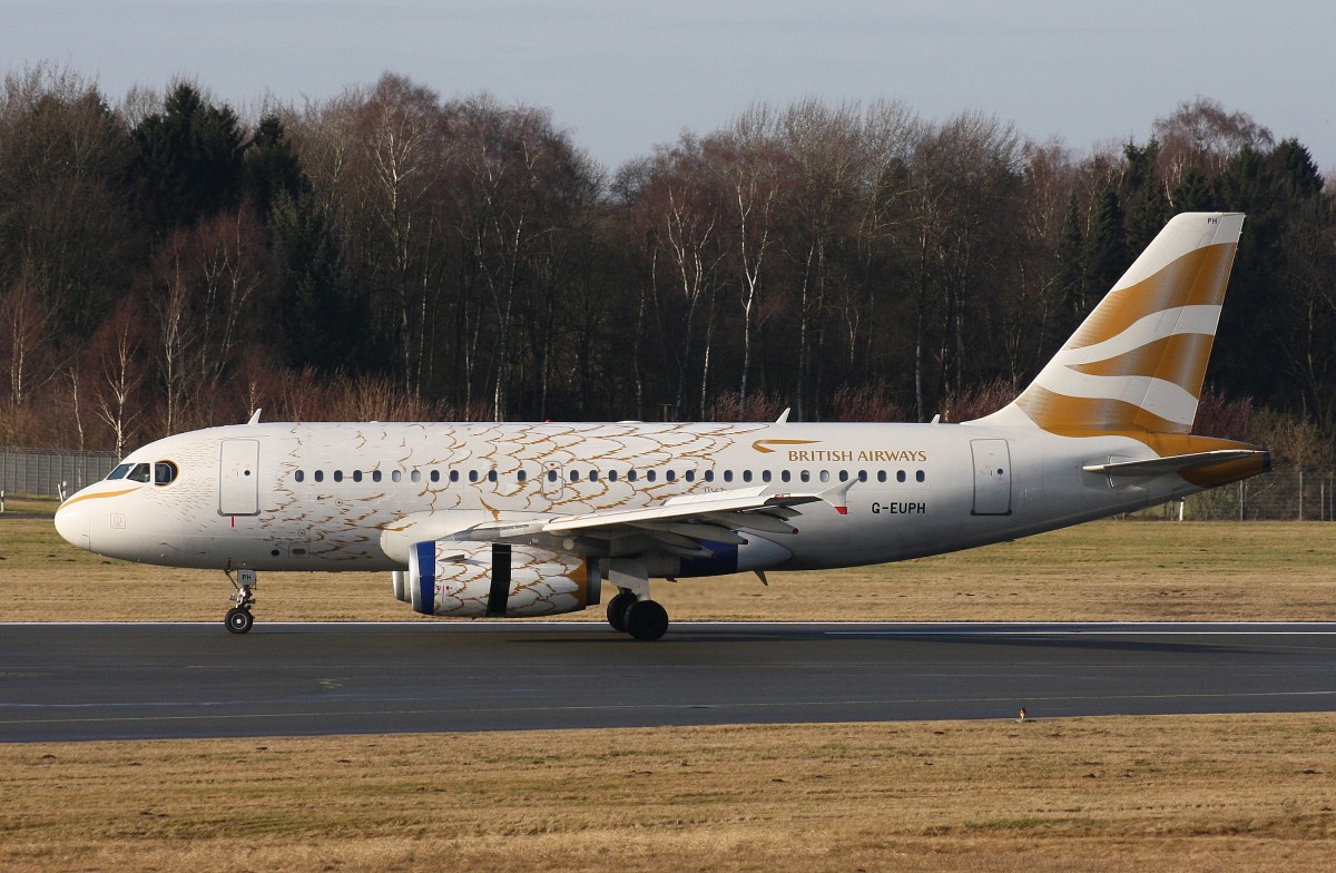 British Airways,G-EUPH,(c/n1225),Airbus A319-131,22.02.2014,HAM-EDDH,Hamburg,Germany(Olympic Dove cs)
