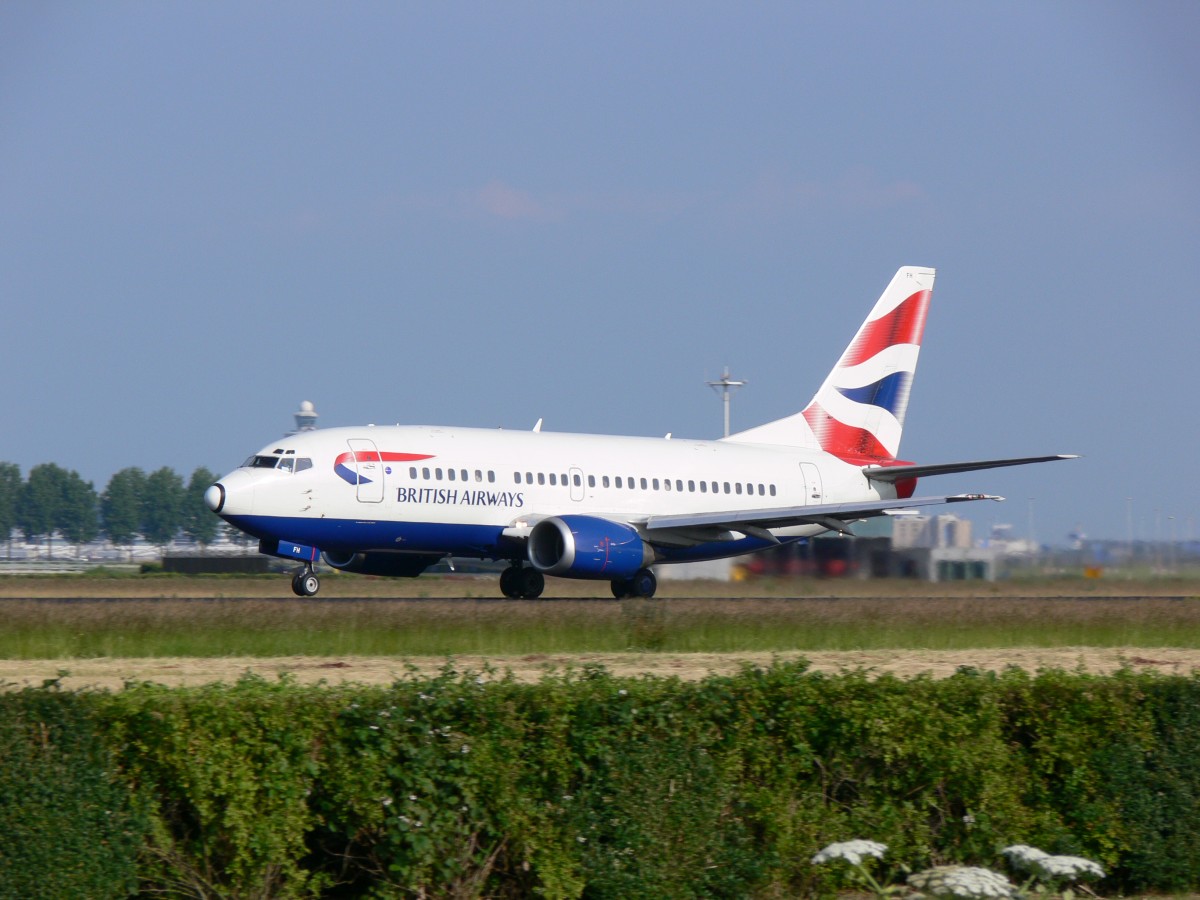 BritishAirways G-GFFH Boeing 737-5H6 am 26.09.2009 in Amsterdam.