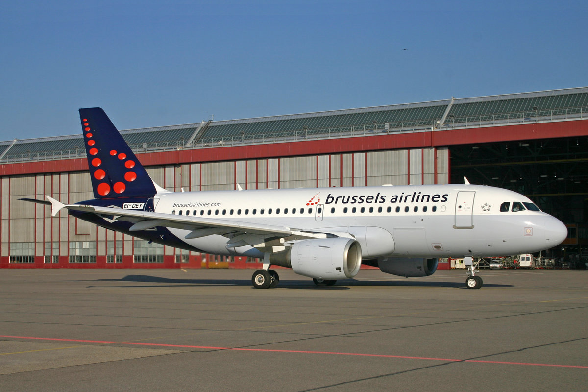 Brussels Airlines, EI-DEY, Airbus A319-112, msn: 1102, 24.Juni 2010, ZRH Zürich, Switzerland. Ablieferungsflug nach Brüssel, danach OO-SSD.