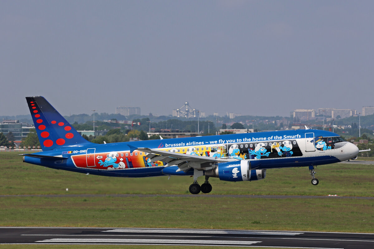 Brussels Airlines, OO-SND, Airbus A320-214, msn: 1838,  Aerosmurfs , 21.Mai 2023, BRU Brüssel, Belgium.