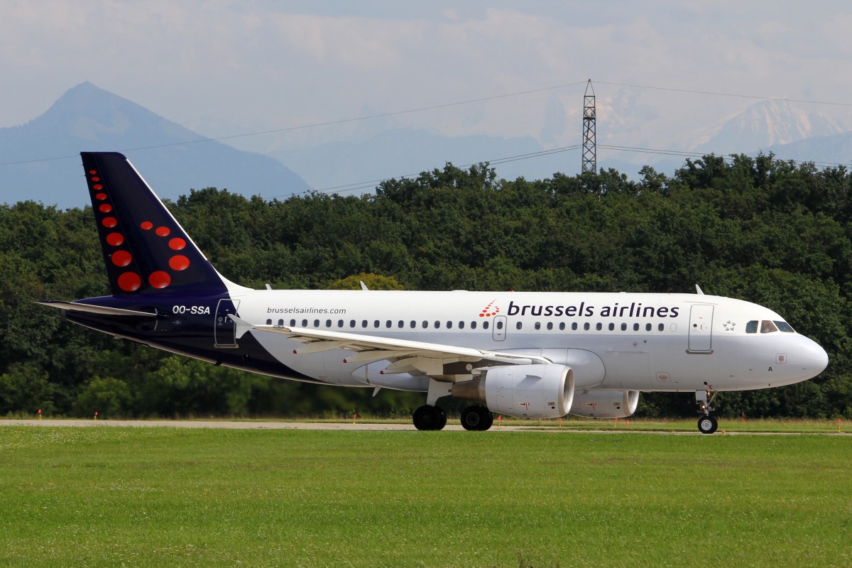 Brussels Airlines, OO-SSA, Airbus 319-111, 10. August 2014, GVA  Genève, Switzerland.
