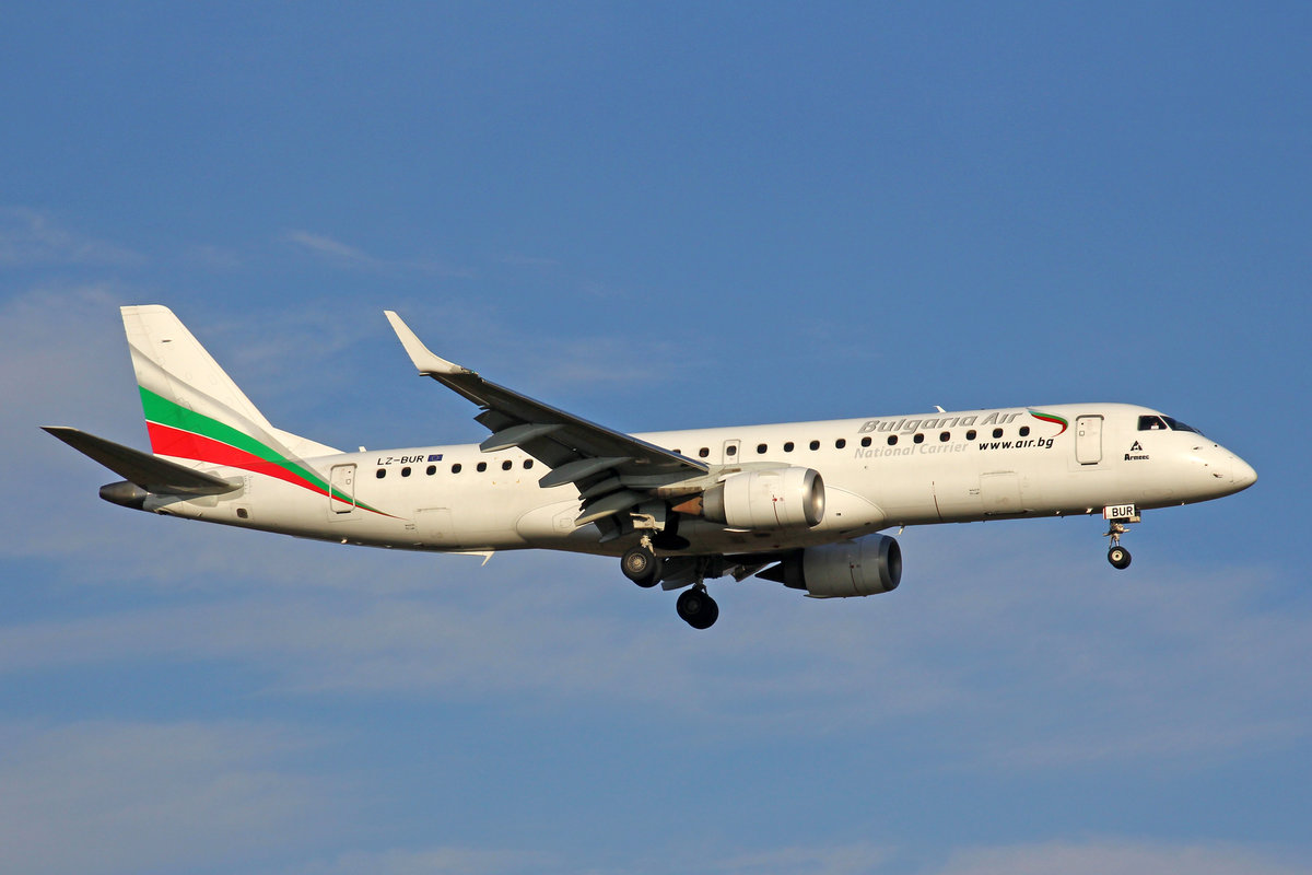 Bulgaria Air, LZ-BUR, Embraer Emb-190IGW, 24.Februar 2019, msn: 19000551, 12.Januar 2020, ZRH Zürich, Switzerland.