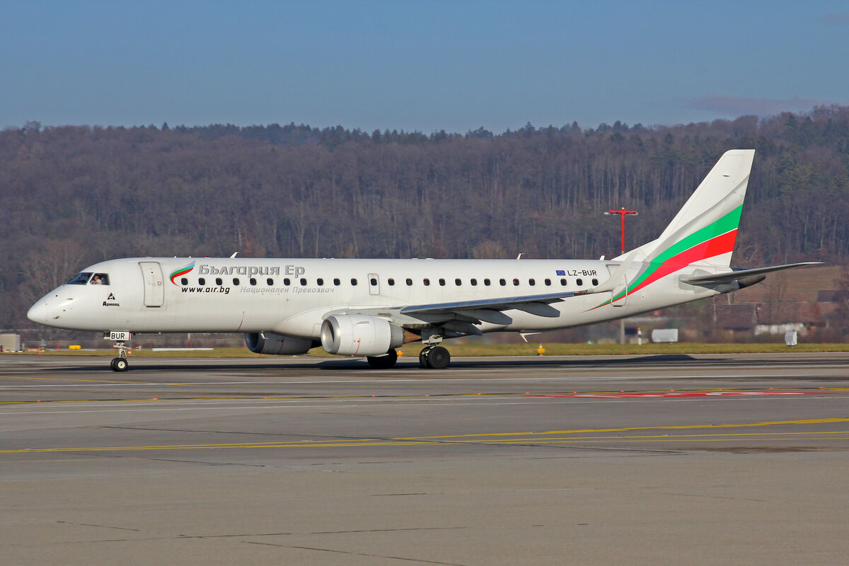 Bulgaria Air, LZ-BUR, Embraer Emb-190IGW, msn: 19000551, 16.Januar 2022, ZRH Zürich, Switzerland.