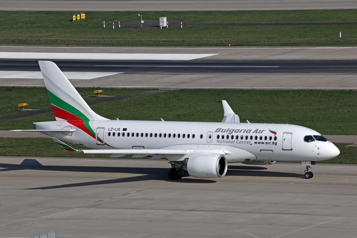 Bulgaria Air, LZ-LIS, Airbus A220-171, msn: 50077, 30.März 2025, ZRH Zürich, Switzerland.