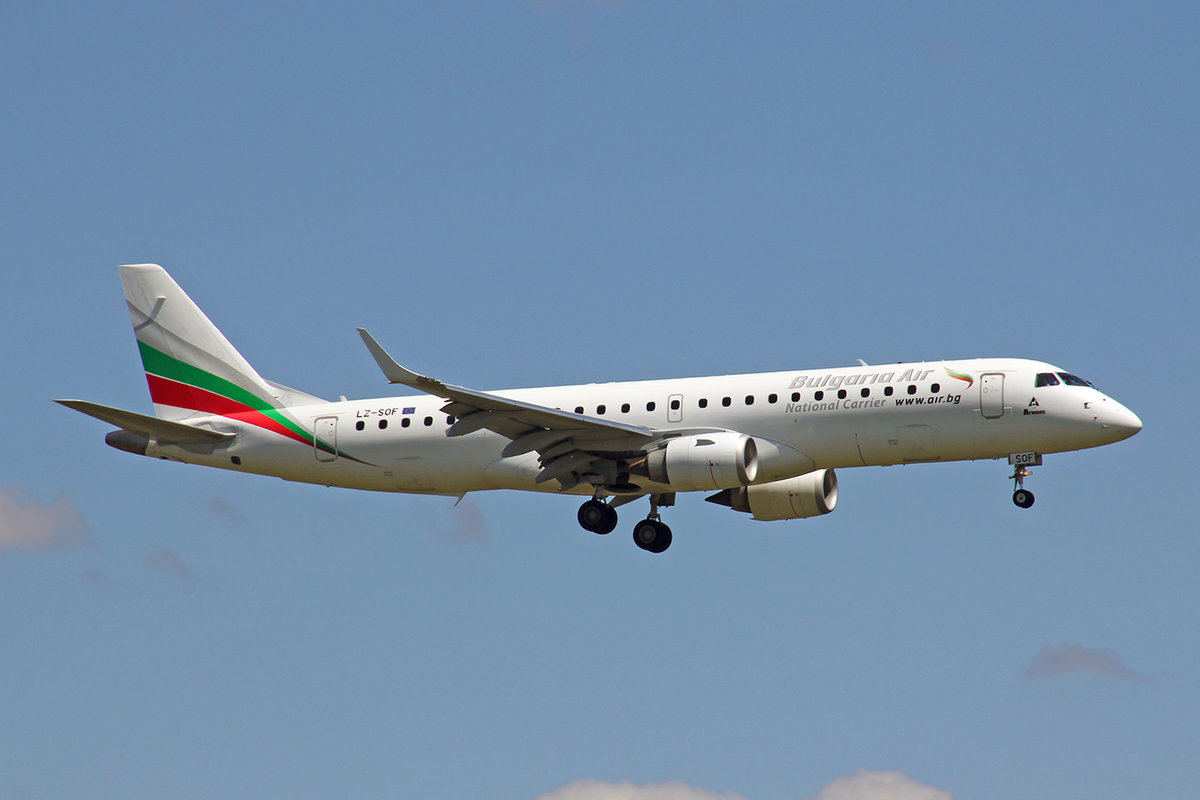 Bulgaria Air, LZ-SOF, Embraer ERJ-190LR, msn: 19000492, 29.Mai 2020, ZRH Zürich, Switzerland.
