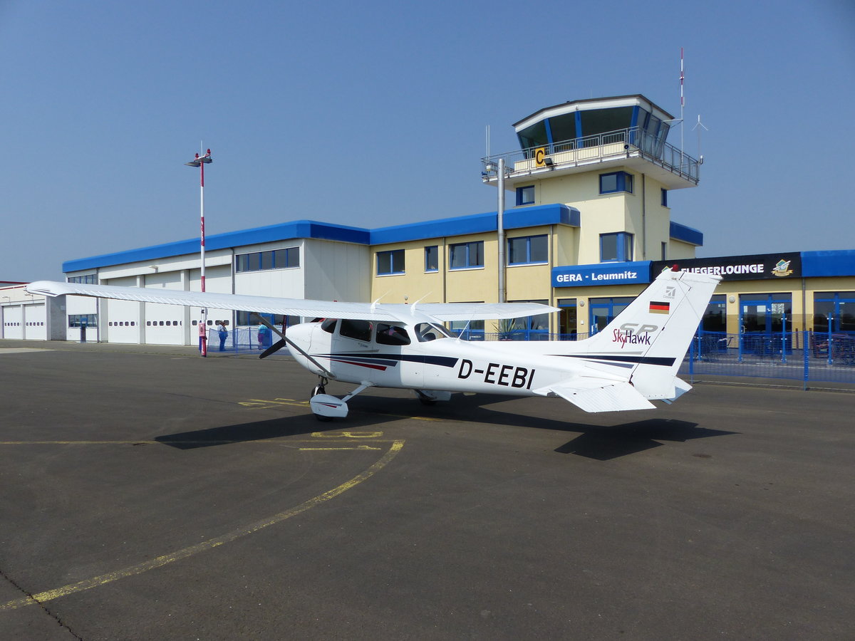 Cessna 172SP Skyhawk, D-EEBI, Flugplatz Gera (EDAJ), 21.4.2018