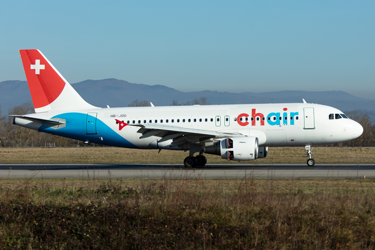 Chair Airlines, HB-JOG, Airbus, A319-112, 30.12.2019, BSL, Basel, Switzerland






