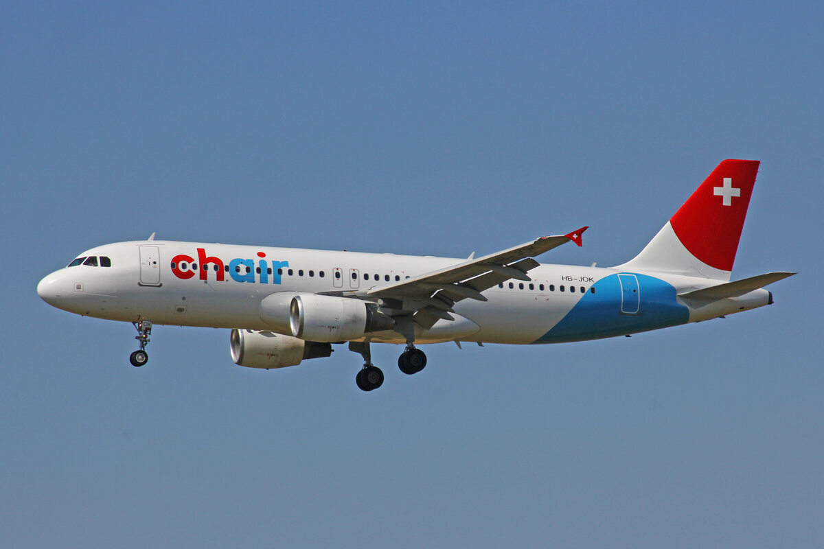 Chair Airlines, HB-JOK, Airbus A320-214, msn: 3923, 30.Juli 2022, ZRH Zürich, Switzerland.