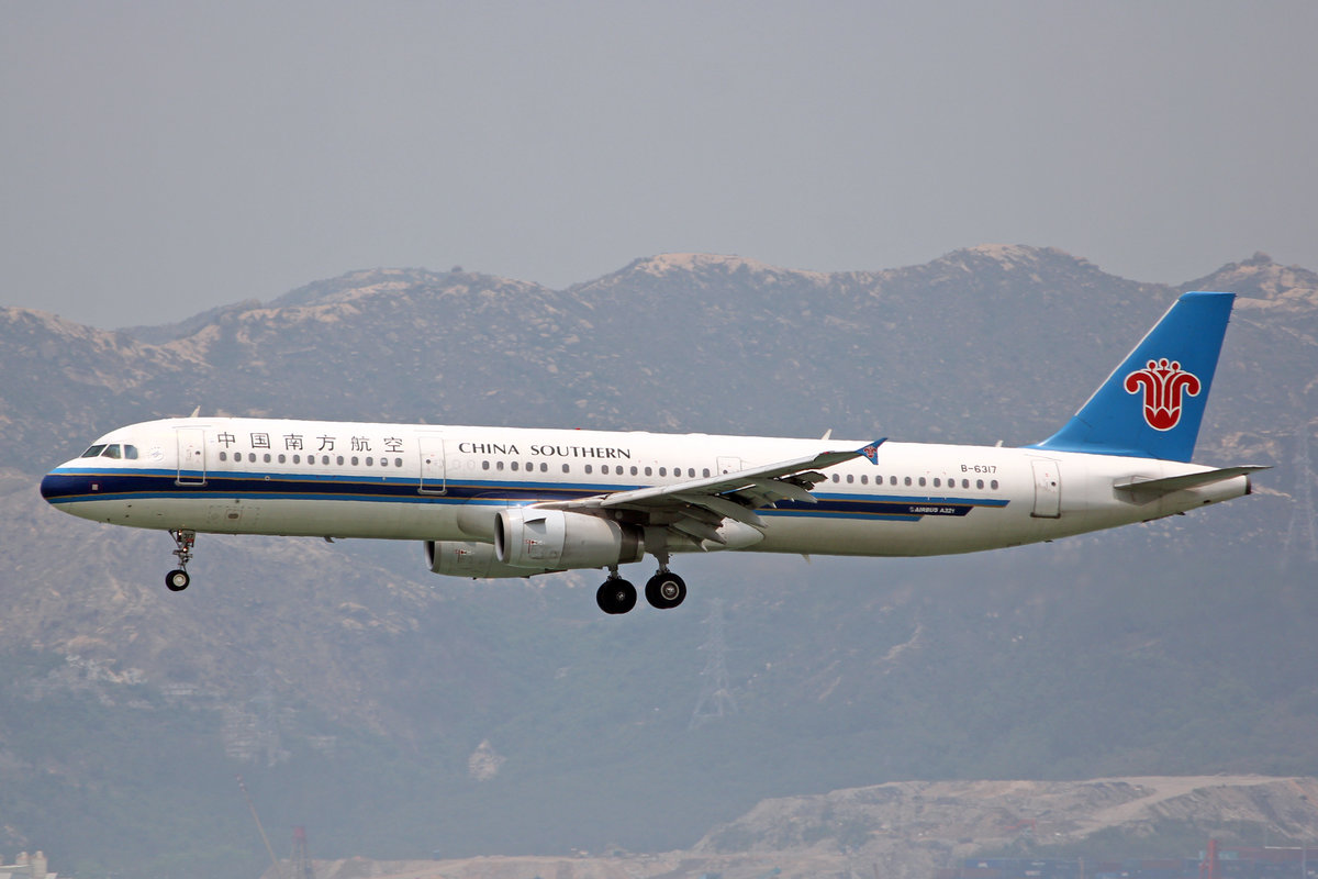 China Southern Airlines, B-6317, Airbus A321-231, msn: 3217, 18.April 2014, HKG Hong Kong.