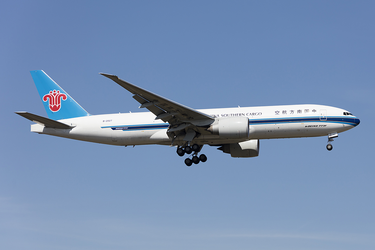 China Southern Cargo, B-2027, Boeing, B777-F1B, 07.04.2018, FRA, Frankfurt, Germany 




