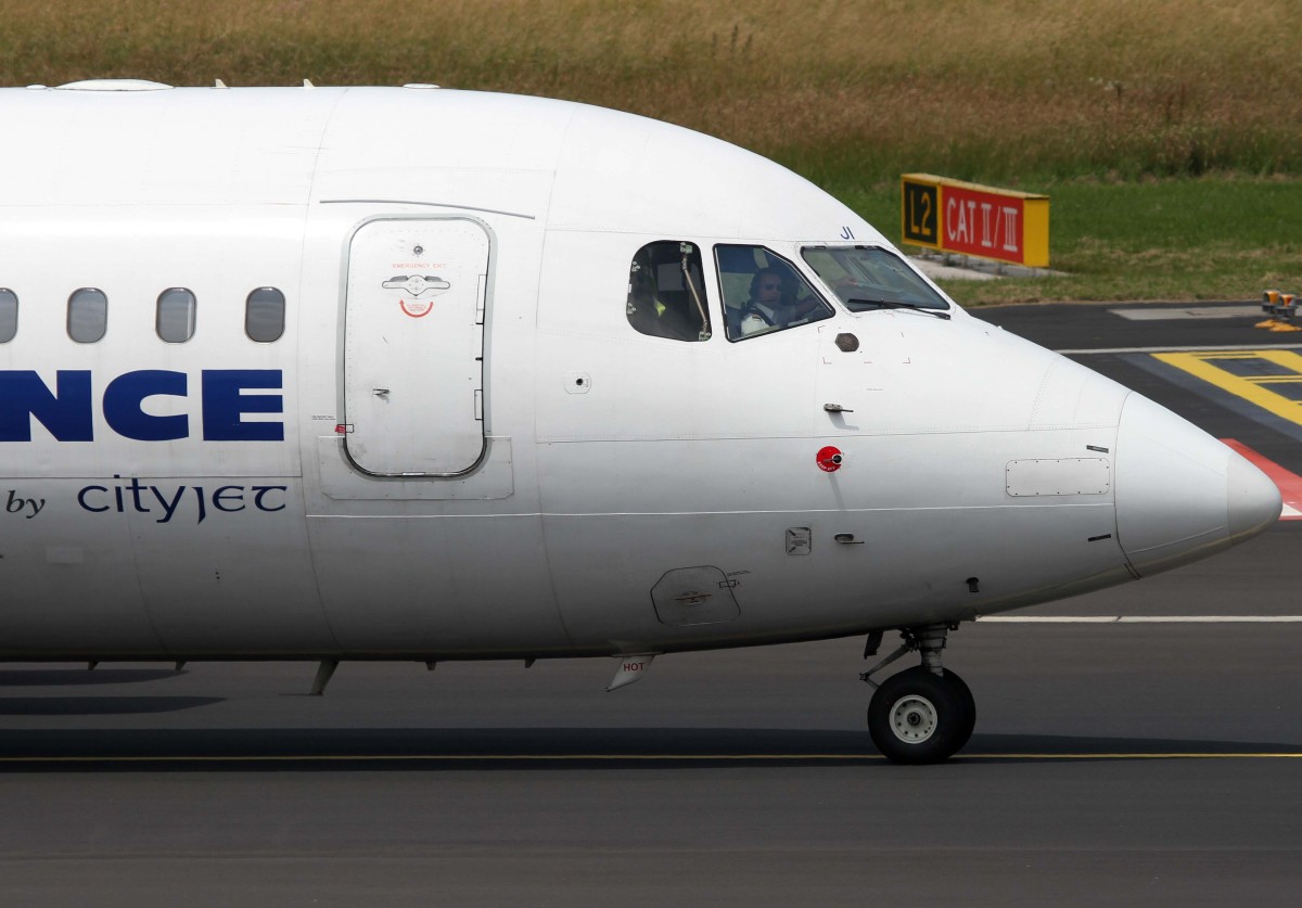 City Jet (Air France), EI-RJI  Skellig Michael , BAe 146-200 / Avro RJ-85 (Bug/Nose), 01.07.2013, DUS-EDDL, Dsseldorf, Germany 