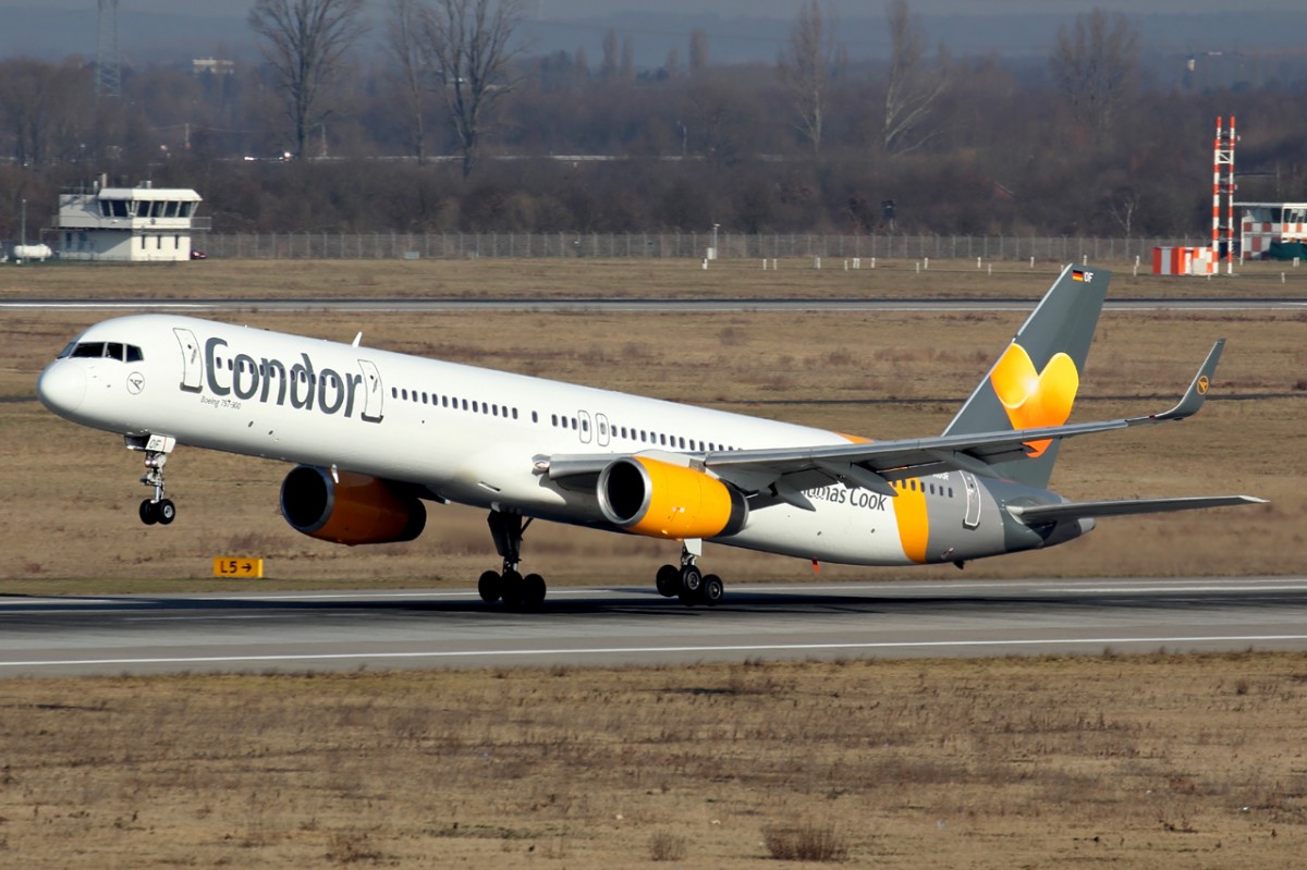 Condor D-ABOF beim Start in Düsseldorf 14.2.2015