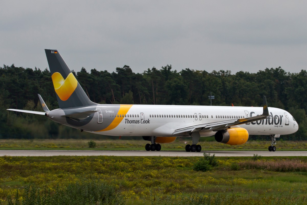 Condor, D-ABOJ, Boeing, 757-300 wl (neue Lkrg.  Sunny Heart ), 15.09.2014, FRA-EDDF, Frankfurt, Germany