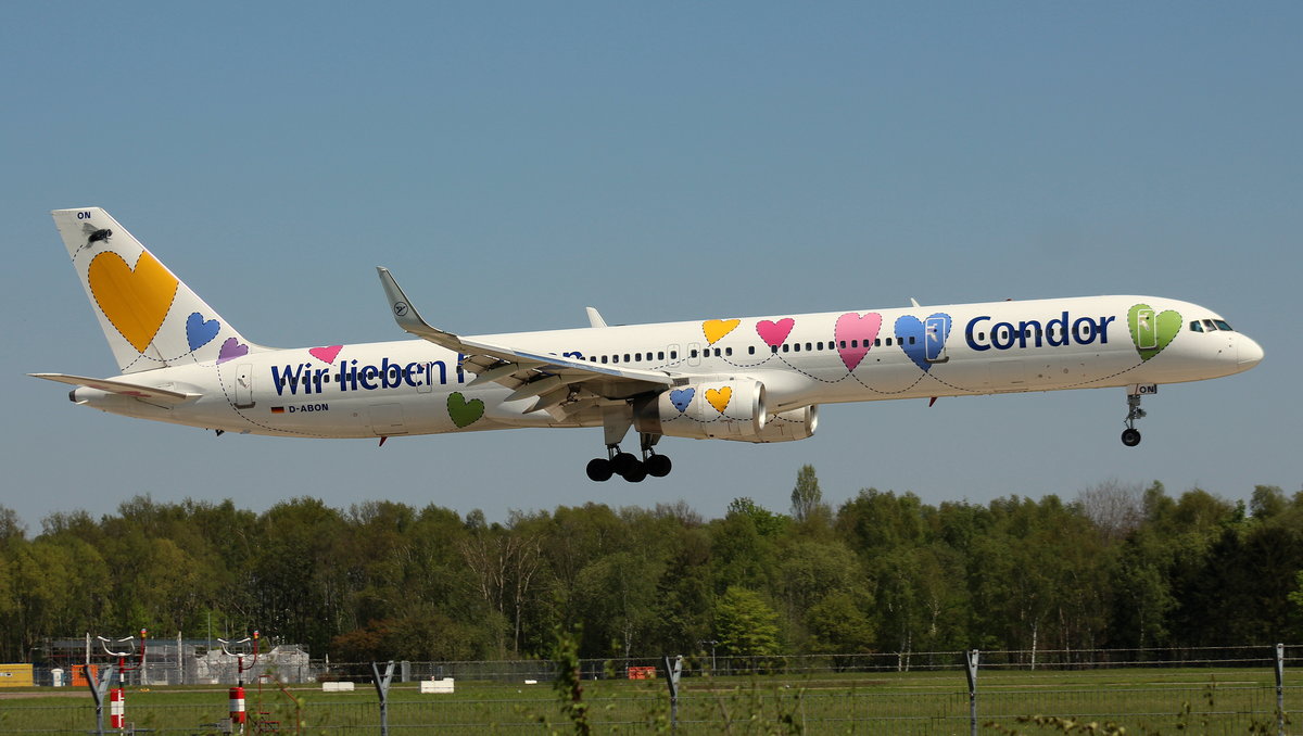 Condor, D-ABON,(c/n 29023),Boeing 757-330(WL), 07.05.2016, HAM-EDDH, Hamburg,Germany (Name: Wili)