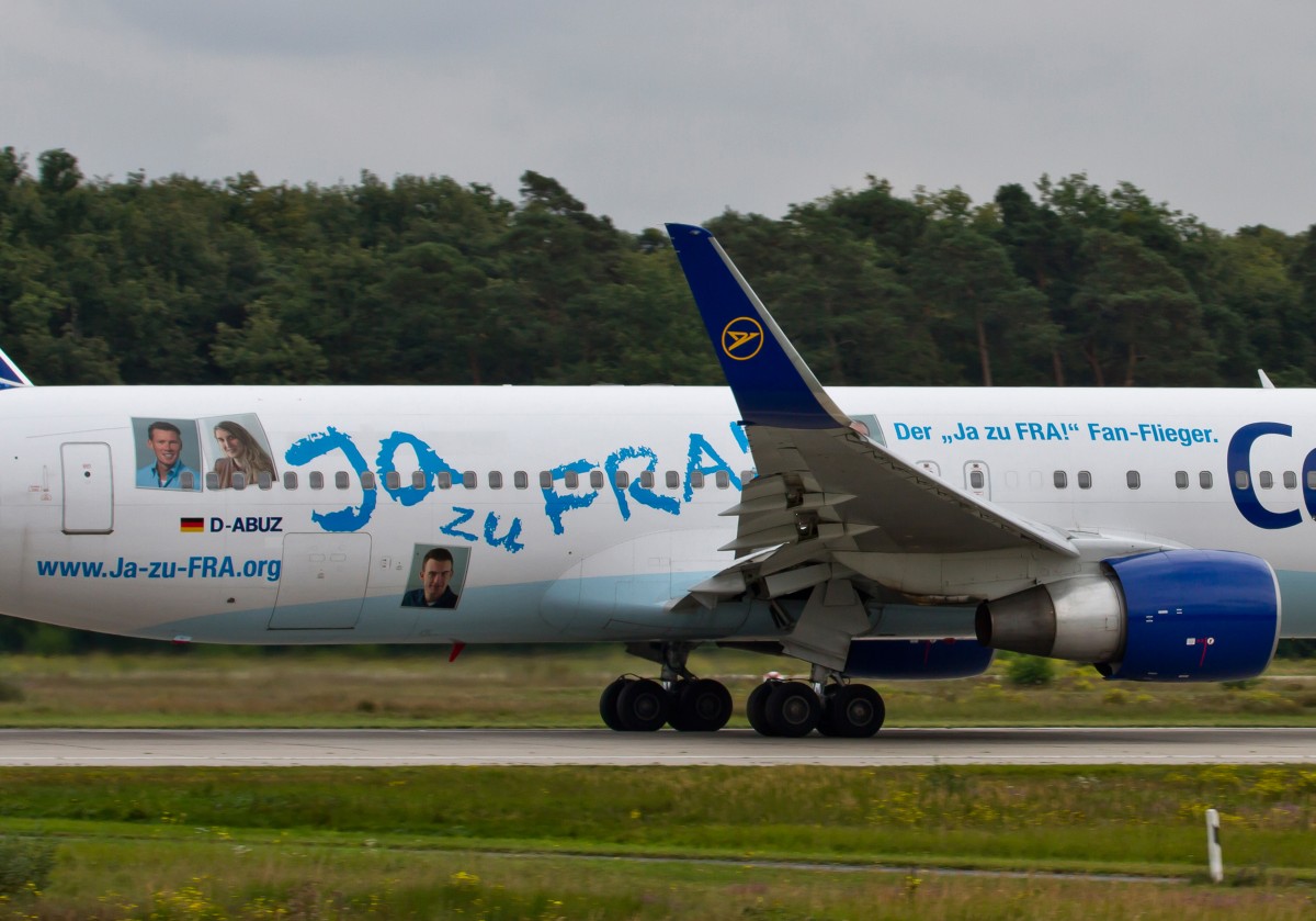 Condor, D-ABUZ, Boeing, 767-300 ER (Der  Ja zu FRA  FanFlieger ~ Misch-Lkrg.), 15.09.2014, FRA-EDDF, Frankfurt, Germany