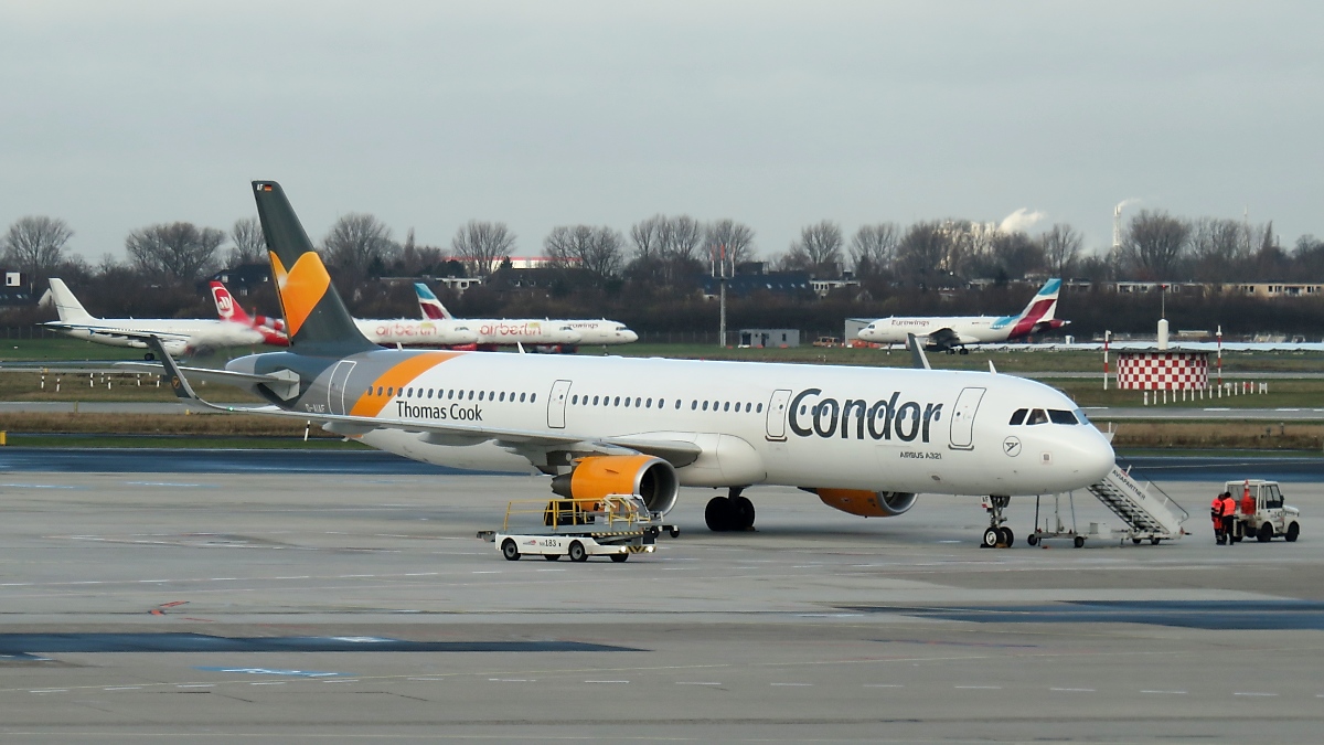 Condor D-AIAF - Airbus A321-211 - in Düsseldorf, 1.2.2018