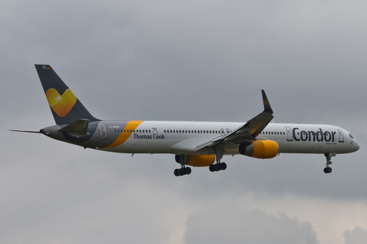 Condor, D-H Boeing, 757-300 wl (neue Lkrg.  Sunny Heart ), 15.09.2014, FRA-EDDF, Frankfurt, Germany