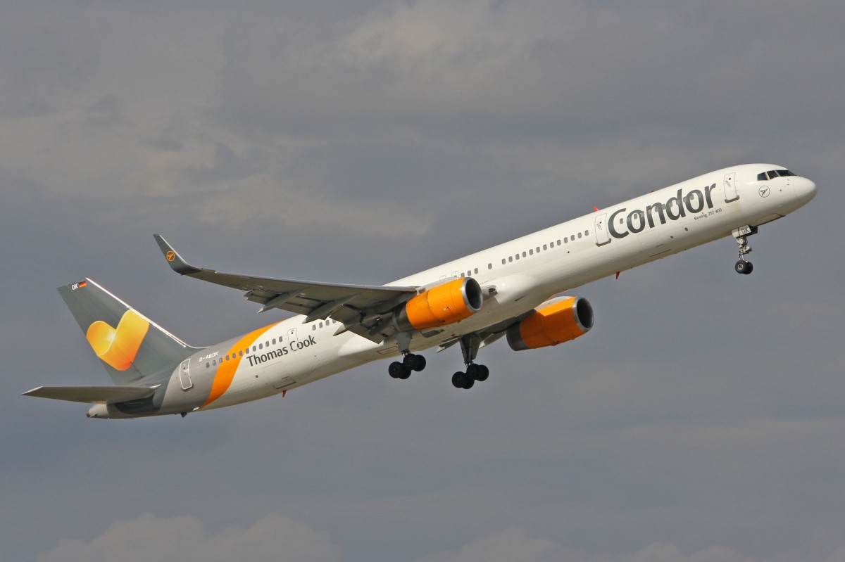 Condor Flugdienst, D-ABOK, Boeing 757-330 (W), 10.Oktober 2014, MUC München, Deutschland