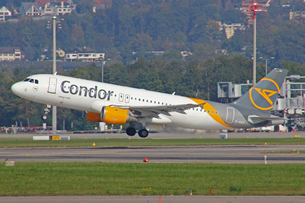 Condor Flugdienst, D-AICA, Airbus A320-212, msn: 774, 16.Oktober 2021, ZRH Zürich, Switzerland.