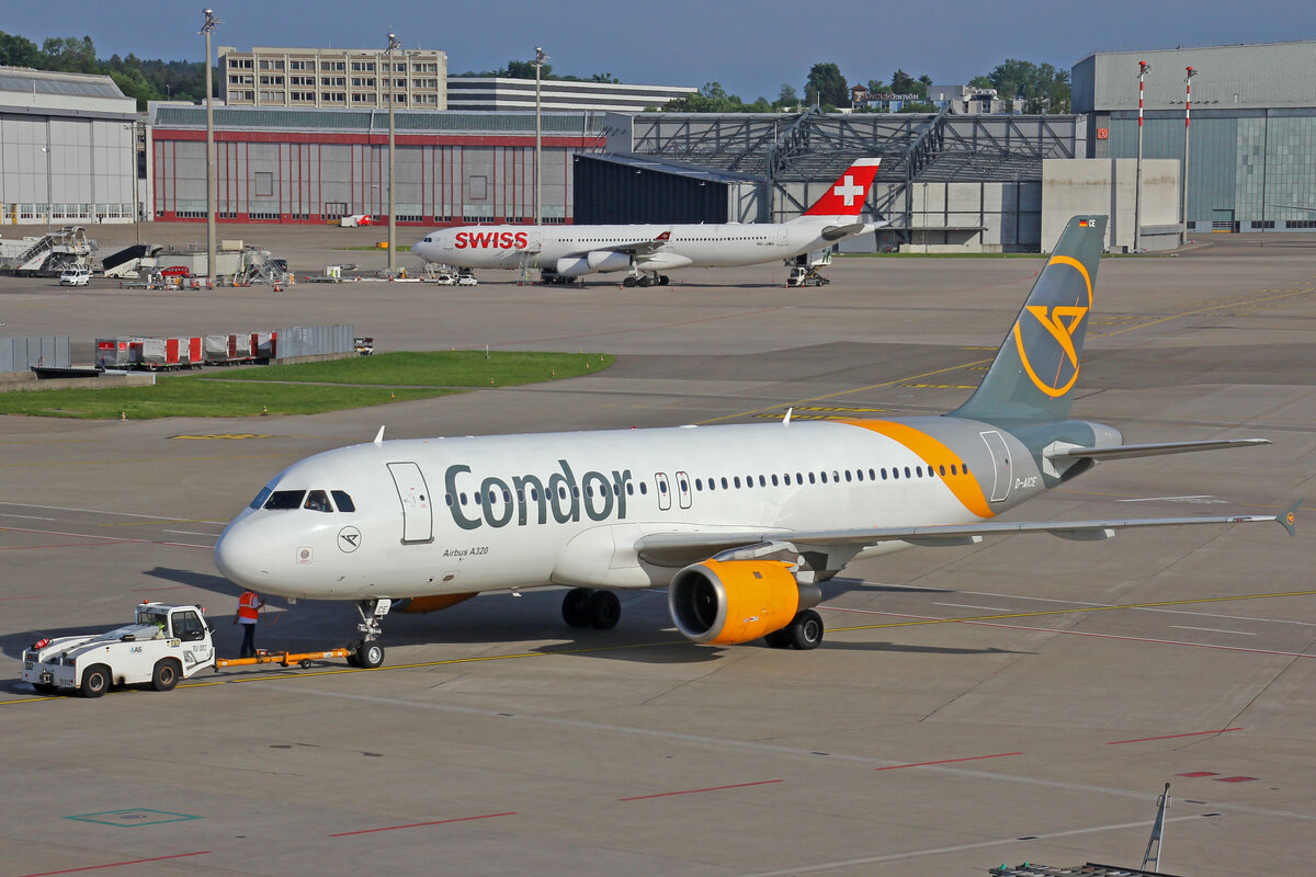 Condor Flugdienst, D-AICE, Airbus A320-212 , msn: 894, 21.Mai 2022, ZRH Zürich, Switzerland.