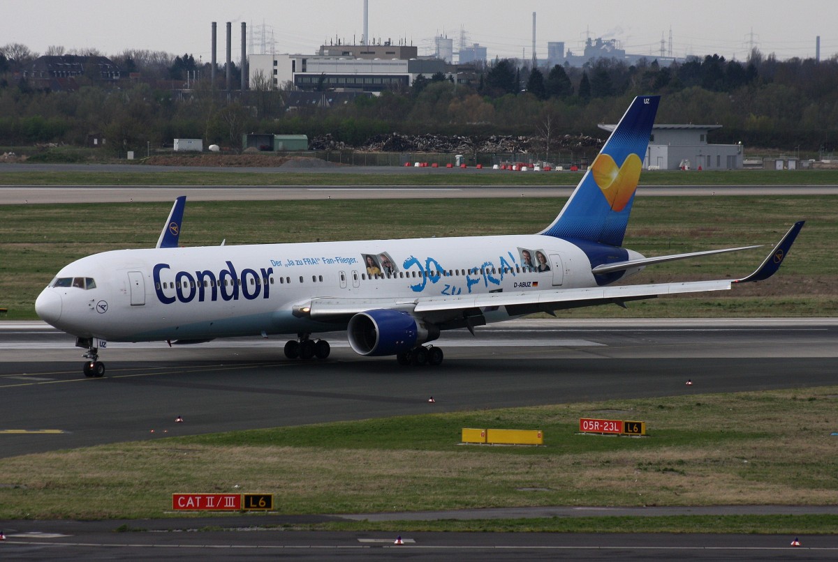 Condor,D-ABUZ,(c/n 25209),Boeing 767-330(WL),11.04.2015,DUS-EDDL,Düsseldorf,Germany(Der Ja zu FRA  Fan-Flieger cs.)