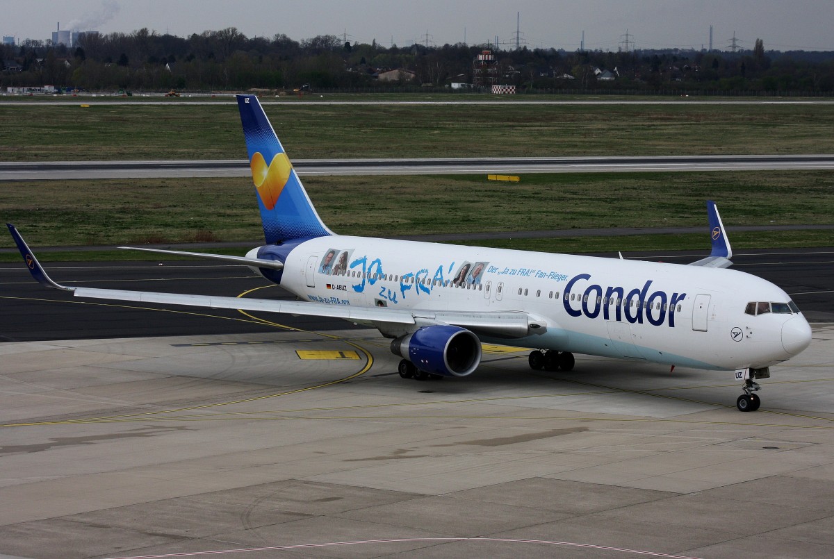 Condor,D-ABUZ,(c/n 25209),Boeing 767-330(WL),11.04.2015,DUS-EDDL,Düsseldorf,Germany(Der Ja zu FRA  Fan-Flieger cs.)