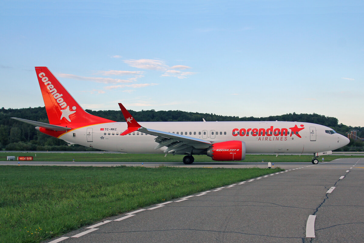 Corendon Air, TC-MKC, Boeing B737-8MAX, msn: 65900/8289, 03.September 2022, ZRH Zürich, Switzerland.