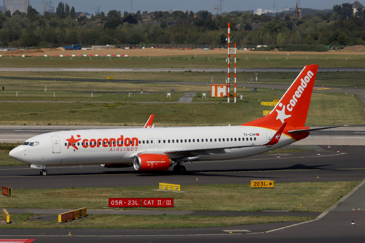 Corendon Airlines, TC-COH, Boeing, 737-8EH wl, DUS-EDDL, Düsseldorf, 21.08.2019, Germany 