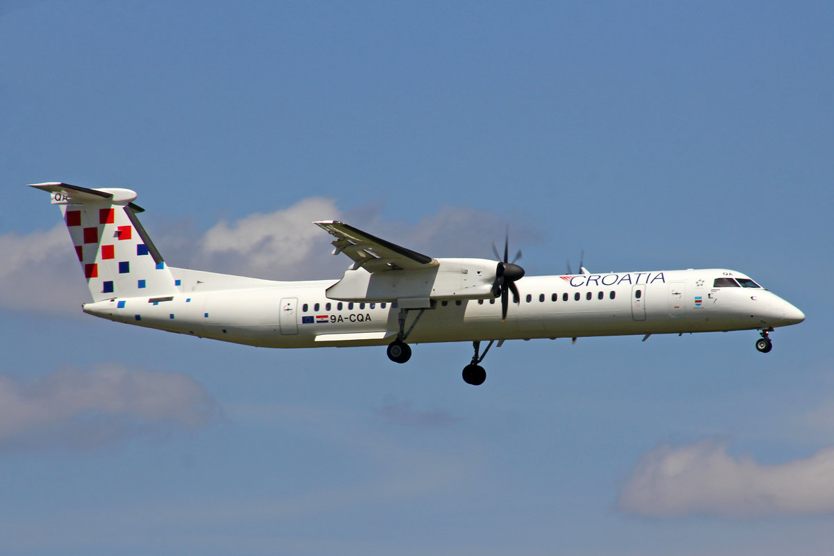 Croatia Airlines, 9A-CQA, Bombardier DHC-8 402, msn: 4205,  Slavonija , 01.August 2019, ZRH Zürich, Switzerland.
