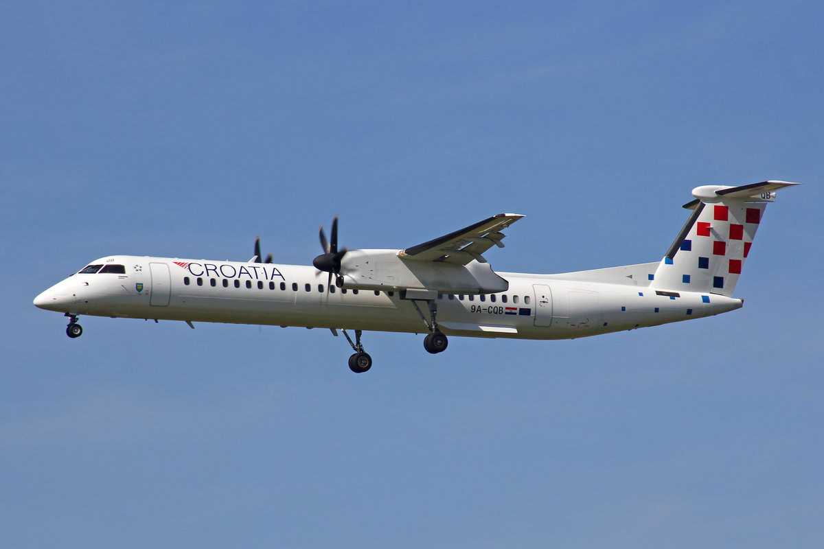 Croatia Airlines, 9A-CQB, Bombardier DHC 8-402, msn: 4211,  Lika , 01.August 2019, ZRH Zürich, Switzerland.