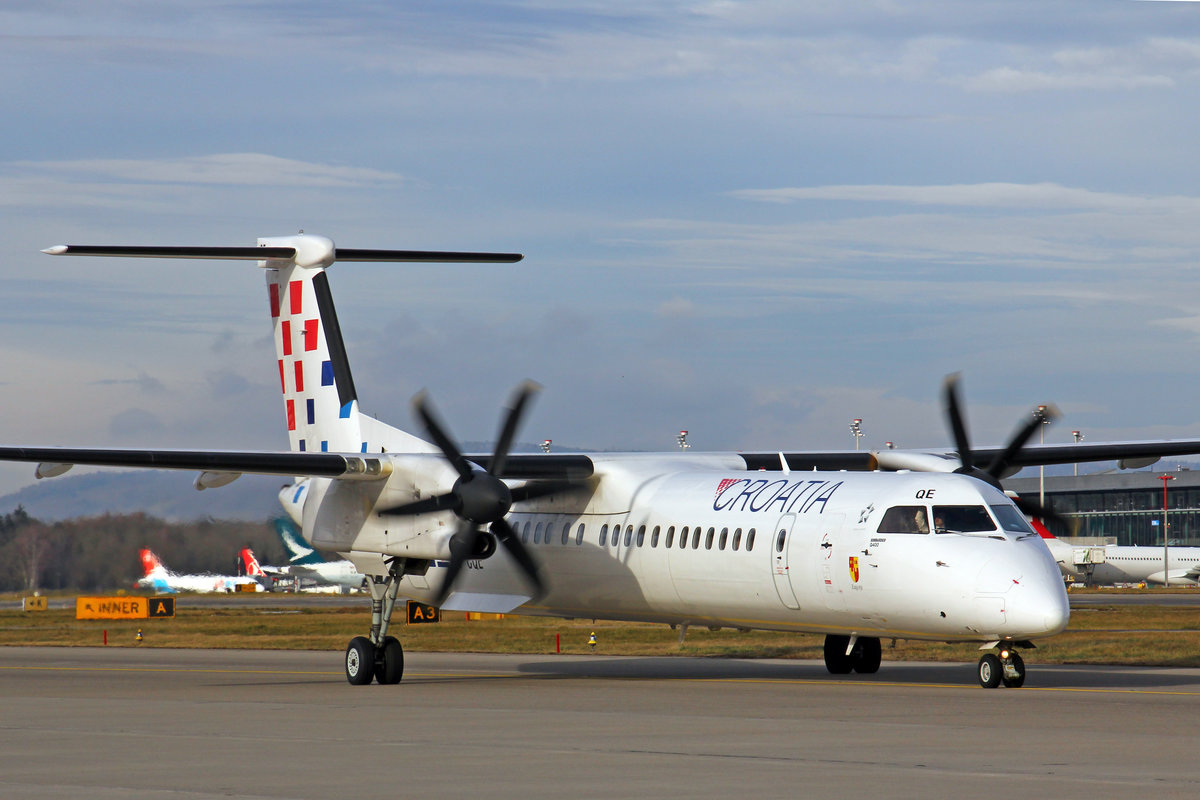Croatia Airlines, 9A-CQE, Bombardier DHC-8 402, msn: 4300,  Zagorje , 01.Februar 2020, ZRH Zürich, Switzerland.