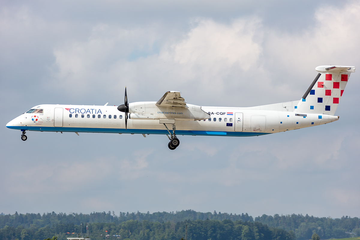 Croatia Airlines, 9A-CQF, deHavilland, DHC-8-402Q, 26.06.2021, ZRH, Zürich, Switzerland