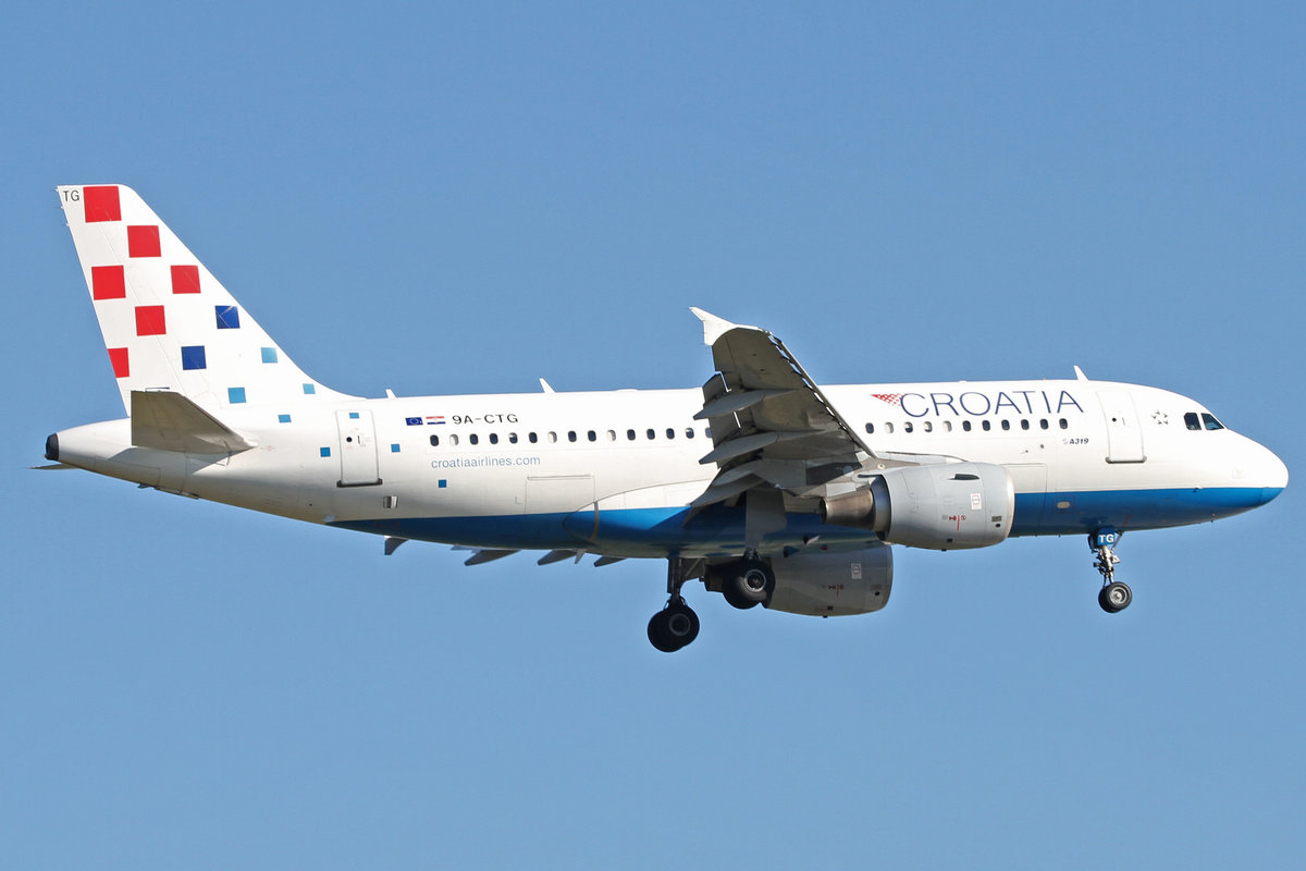 Croatia Airlines (OU-CTN), 9A-CTG  Zadar , Airbus, A 319-112, 24.08.2016, FRA-EDDF, Frankfurt, Germany