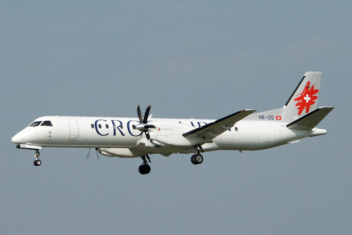 Crossair, HB-IZG, Saab 2000, 11.Juni 2003, ZRH Zürich, Switzerland.