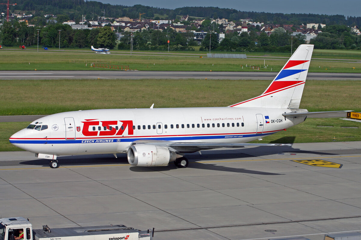 CSA Czech Airlines, OK-CGH, Boeing 737-55S, msn: 28469/2849, 26.Mai 2007, ZRH Zürich, Switzerland.