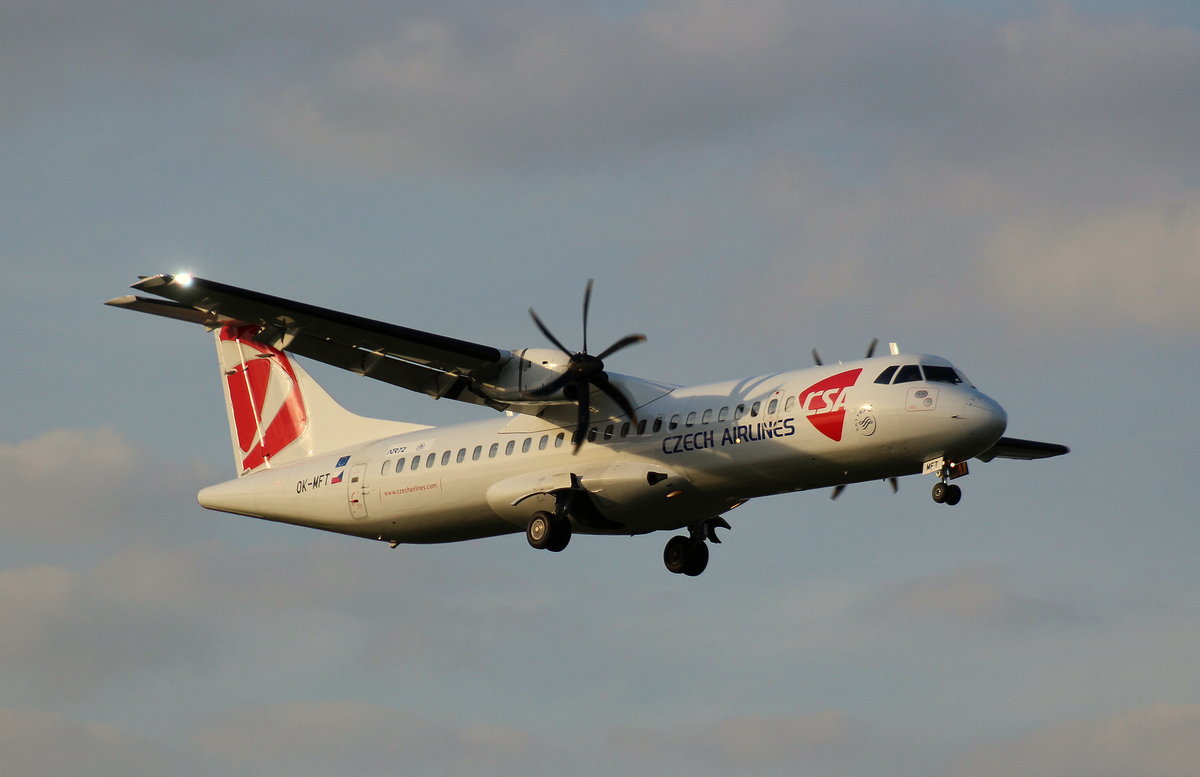 CSA Czech Airlines, OK-YFT, (c/n 635),ATR 72-500, 02.05.2016, HAM-EDDH, Hamburg, Germany 