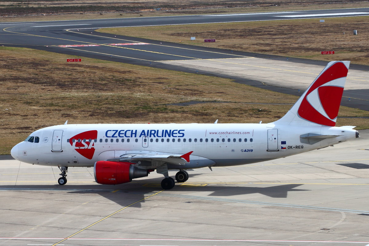 Czech Airlines, Airbus A319-112, OK-REQ. Köln-Bonn (EDDK/CGN) am 30.03.2018.