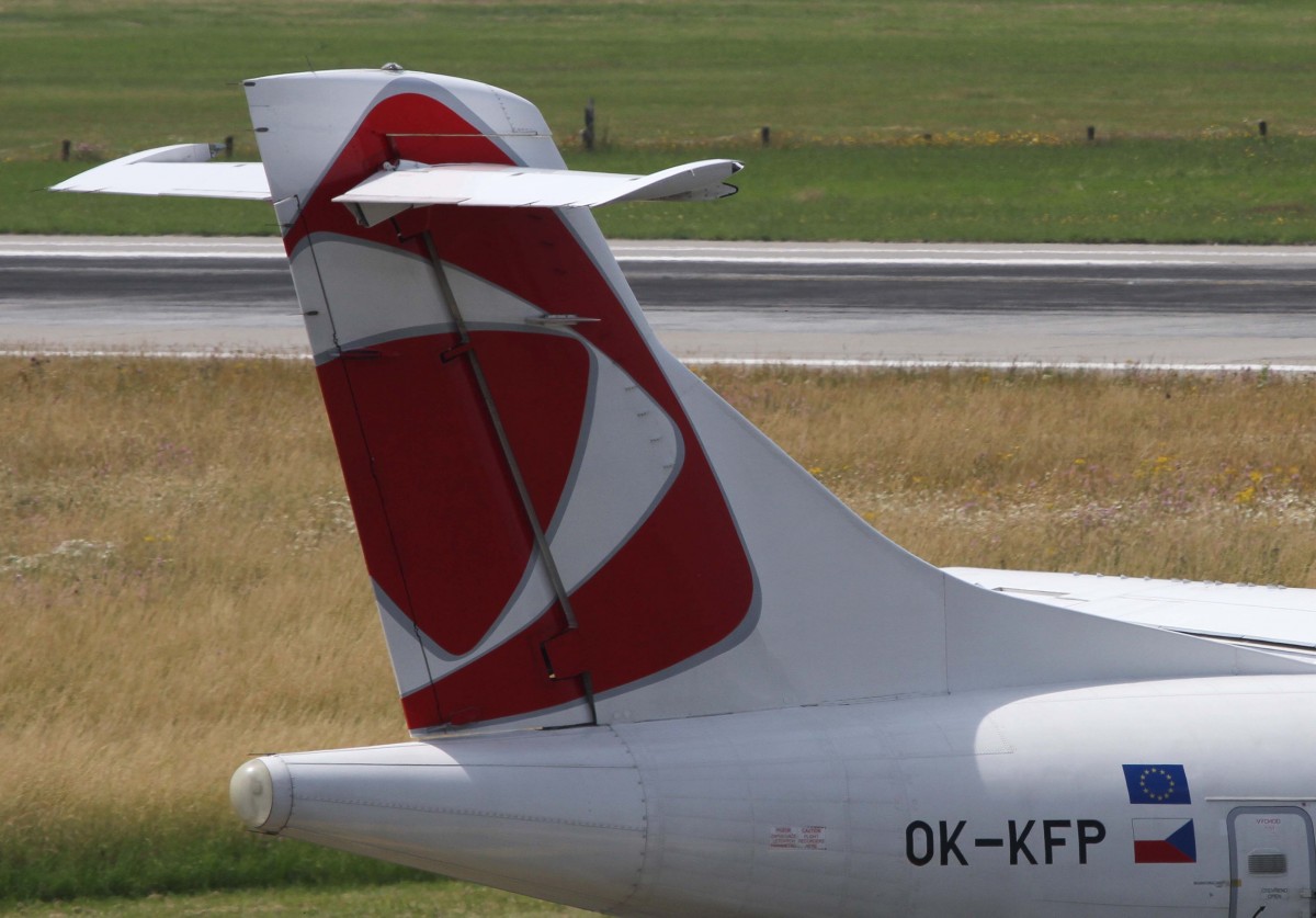 Czech Airlines CSA, OK-KFP, Aerospatiale, ATR 42-500 (Seitenleitwerk/Tail ~ neue CSA-Lackierung), 01.07.2013, DUS-EDDL, Düsseldorf, Germany 