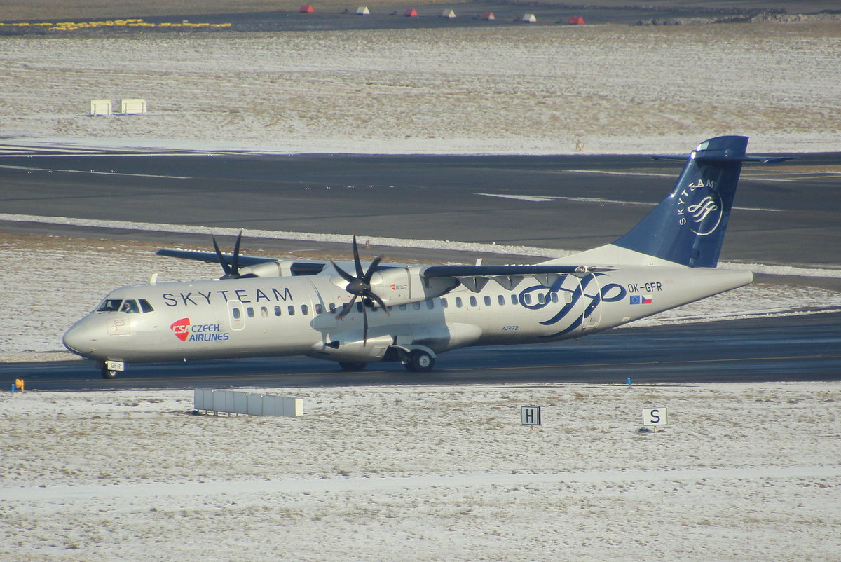Czech Airlines, OK-GFR, MSN 681, ATR 72-212 A, 03.03.2018, HAM-EDDH, Hamburg, Germany (Sky Team livery) 