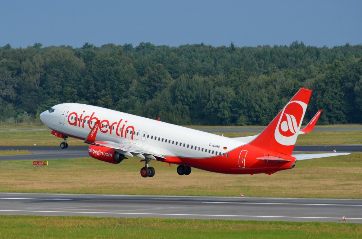 D-ABMQ Air Berlin Boeing 737-86J (WL)   in Tegel am 21.08.2014 gestartet