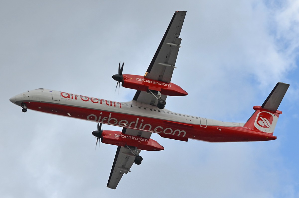 D-ABQA Air Berlin De Havilland Canada DHC-8-402Q Dash 8   Anflug Tegel am 03.03.2015