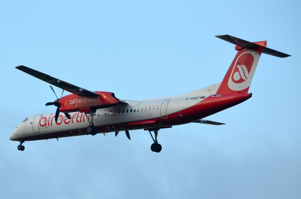 D-ABQF Air Berlin De Havilland Canada DHC-8-402Q Dash 8   Anflug Tegel am 21.11.2014
