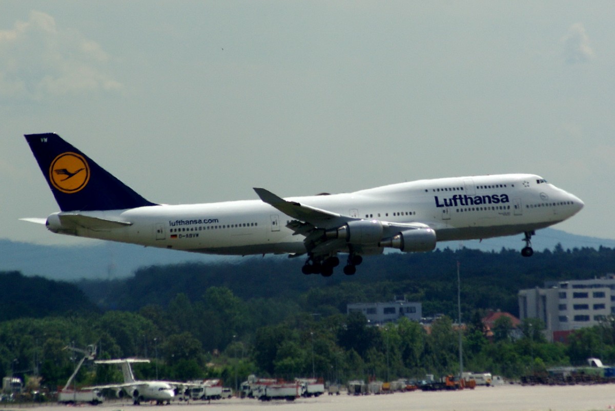 D-ABVW Lufthansa Boeing 747-430  Landeanflug auf Frankfurt am 16.07.2014