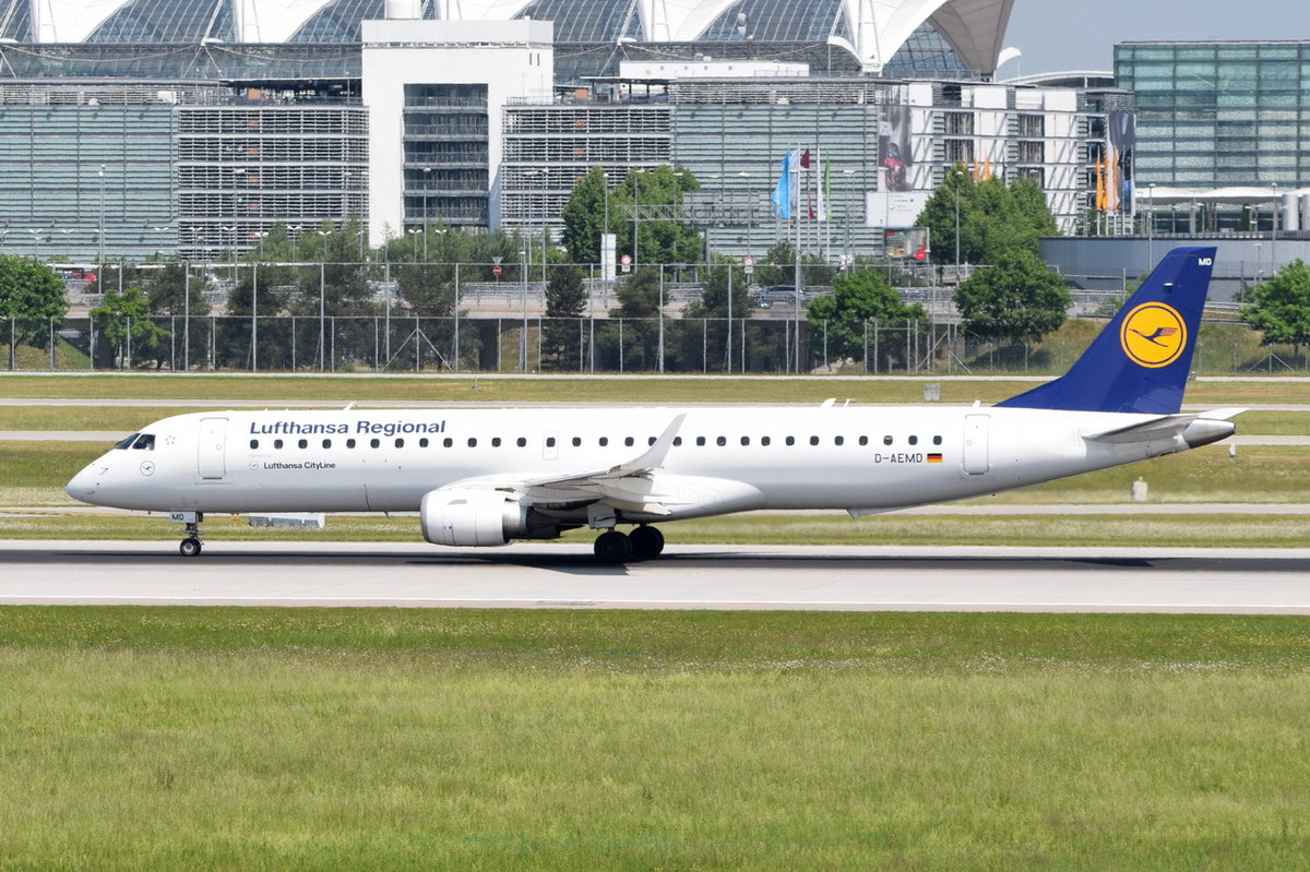 D-AEMD Lufthansa Cityline Embraer ERJ-195LR   , MUC , 03.06.2017