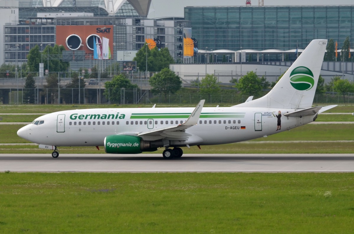 D-AGEU Germania Boeing 737-75B(WL)  gelandet in München  14.05.2015