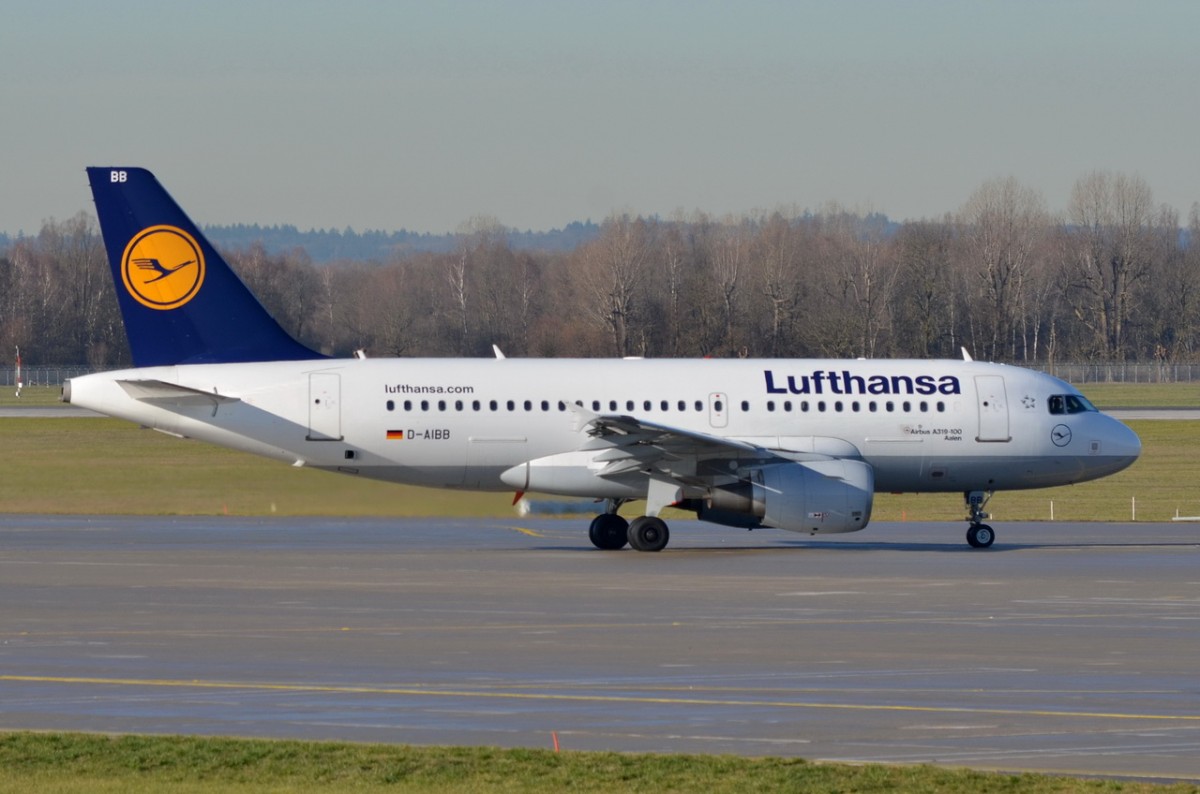 D-AIBB Lufthansa Airbus A319-112  Aalen    am 07.12.2015 in München zum Start