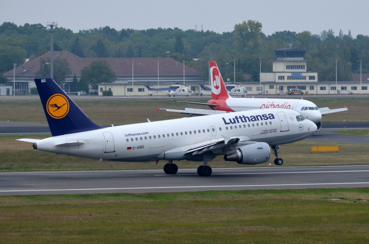 D-AIBG Lufthansa Airbus A319-112   beim Start in Tegel am 12.09.2014