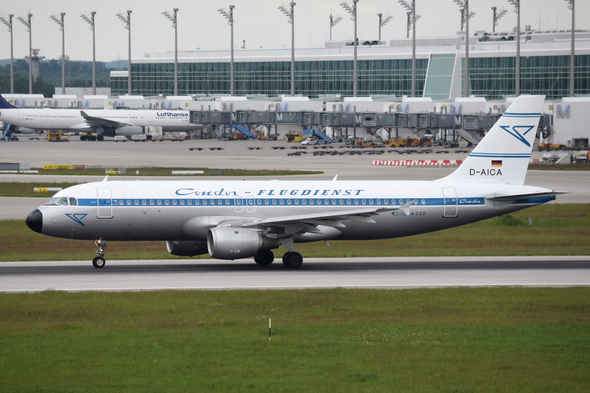 D-AICA Condor Airbus A320-212  in München beim Start am 20.05.2016
